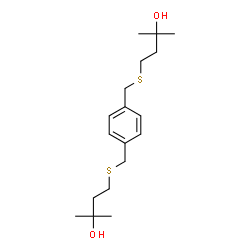 ChemSpider 2D Image | 4,4'-[1,4-Phenylenebis(methylenesulfanediyl)]bis(2-methyl-2-butanol) | C18H30O2S2