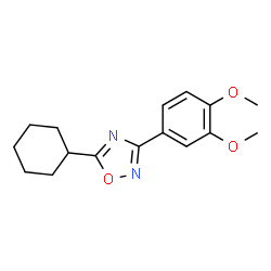 ChemSpider 2D Image | 5-Cyclohexyl-3-(3,4-dimethoxyphenyl)-1,2,4-oxadiazole | C16H20N2O3