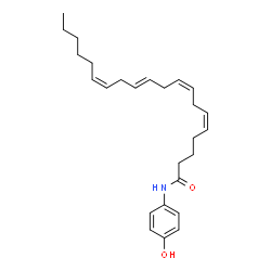 ChemSpider 2D Image | (5Z,8Z,11E,14Z)-N-(4-Hydroxyphenyl)-5,8,11,14-icosatetraenamide | C26H37NO2