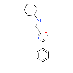 ChemSpider 2D Image | [3-(4-Chloro-phenyl)-[1,2,4]oxadiazol-5-ylmethyl]-cyclohexyl-amine | C15H18ClN3O