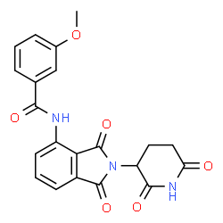 ChemSpider 2D Image | N-[2-(2,6-Dioxo-3-piperidinyl)-1,3-dioxo-2,3-dihydro-1H-isoindol-4-yl]-3-methoxybenzamide | C21H17N3O6