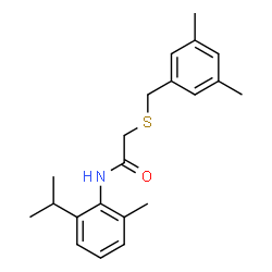 ChemSpider 2D Image | 2-[(3,5-Dimethylbenzyl)sulfanyl]-N-(2-isopropyl-6-methylphenyl)acetamide | C21H27NOS