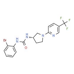 ChemSpider 2D Image | 1-(2-Bromophenyl)-3-{(3S)-1-[5-(trifluoromethyl)-2-pyridinyl]-3-pyrrolidinyl}urea | C17H16BrF3N4O