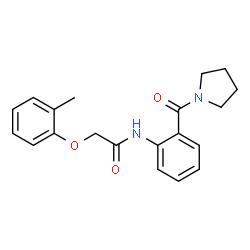 ChemSpider 2D Image | 2-(2-Methylphenoxy)-N-[2-(1-pyrrolidinylcarbonyl)phenyl]acetamide | C20H22N2O3