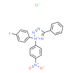 ChemSpider 2D Image | 2-(4-Iodophenyl)-2-(4-nitrophenyl)-5-phenyl-2H-tetrazol-2-ium chloride | C19H13ClIN5O2