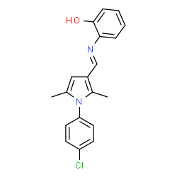ChemSpider 2D Image | 2-({(E)-[1-(4-Chlorophenyl)-2,5-dimethyl-1H-pyrrol-3-yl]methylene}amino)phenol | C19H17ClN2O