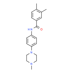 ChemSpider 2D Image | 3,4-Dimethyl-N-[4-(4-methyl-1-piperazinyl)phenyl]benzamide | C20H25N3O