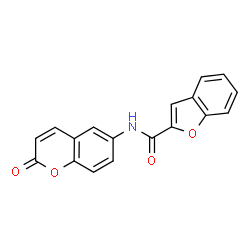 ChemSpider 2D Image | N-(2-Oxo-2H-chromen-6-yl)-1-benzofuran-2-carboxamide | C18H11NO4