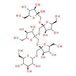 ChemSpider 2D Image | alpha-D-Glucopyranosyl-(1->1)-beta-L-fructofuranosyl-(2->1)-beta-D-fructofuranosyl-(2->1)-beta-L-fructofuranosyl-(2->1)-beta-L-fructofuranose | C30H52O26