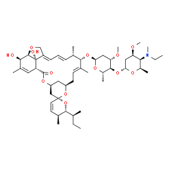 ChemSpider 2D Image | (1'R,2S,4'S,5S,6R,8'R,10'E,12'S,13'S,14'E,16'E,20'R,21'R,24'S)-6-[(2S)-2-Butanyl]-21',24'-dihydroxy-5,11',13',22'-tetramethyl-2'-oxo-5,6-dihydrospiro[pyran-2,6'-[3,7,19]trioxatetracyclo[15.6.1.1~4,8~.
0~20,24~]pentacosa[10,14,16,22]tetraen]-12'-yl 2,6-dideoxy-3-O-methyl-4-O-{2,4,6-trideoxy-4-[ethyl(methyl)amino]-3-O-methyl-alpha-D-lyxo-hexopyranosyl}-alpha-L-arabino-hexopyranoside | C51H79NO13