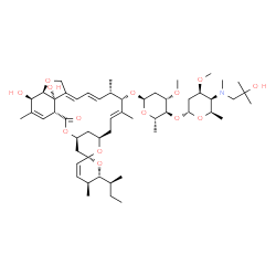 ChemSpider 2D Image | (1'R,2S,4'S,5S,6R,8'R,10'E,12'S,13'S,14'E,16'E,20'R,21'R,24'S)-6-[(2S)-2-Butanyl]-21',24'-dihydroxy-5,11',13',22'-tetramethyl-2'-oxo-5,6-dihydrospiro[pyran-2,6'-[3,7,19]trioxatetracyclo[15.6.1.1~4,8~.
0~20,24~]pentacosa[10,14,16,22]tetraen]-12'-yl 2,6-dideoxy-3-O-methyl-4-O-{2,4,6-trideoxy-4-[(2-hydroxy-2-methylpropyl)(methyl)amino]-3-O-methyl-alpha-D-lyxo-hexopyranosyl}-alpha-L-arabino-hexopyranos
ide | C53H83NO14