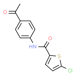 ChemSpider 2D Image | N-(4-Acetylphenyl)-5-chloro-2-thiophenecarboxamide | C13H10ClNO2S