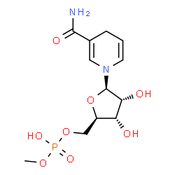 ChemSpider 2D Image | 1-{5-O-[Hydroxy(methoxy)phosphoryl]-beta-D-ribofuranosyl}-1,4-dihydro-3-pyridinecarboxamide | C12H19N2O8P