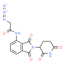 ChemSpider 2D Image | 2-Azido-N-[2-(2,6-dioxo-3-piperidinyl)-1,3-dioxo-2,3-dihydro-1H-isoindol-4-yl]acetamide | C15H12N6O5