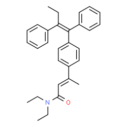ChemSpider 2D Image | (2E)-3-{4-[(1Z)-1,2-Diphenyl-1-buten-1-yl]phenyl}-N,N-diethyl-2-butenamide | C30H33NO