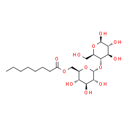 ChemSpider 2D Image | 4-O-(6-O-Octanoyl-alpha-D-glucopyranosyl)-beta-D-glucopyranose | C20H36O12