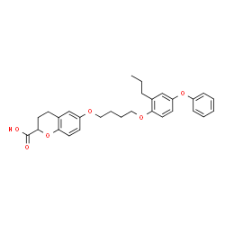 ChemSpider 2D Image | 6-[4-(4-Phenoxy-2-propylphenoxy)butoxy]-2-chromanecarboxylic acid | C29H32O6