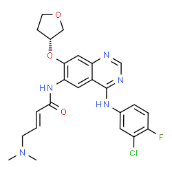 ChemSpider 2D Image | (2E)-N-{4-[(3-Chloro-4-fluorophenyl)amino]-7-[(3R)-tetrahydro-3-furanyloxy]-6-quinazolinyl}-4-(dimethylamino)-2-butenamide | C24H25ClFN5O3