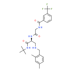 ChemSpider 2D Image | N-[3-(trifluoromethyl)benzoyl]glycyl-N-tert-butyl-3-[(2,4-dimethylbenzyl)amino]-L-alaninamide | C26H33F3N4O3