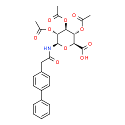 ChemSpider 2D Image | 2,3,4-Tri-O-acetyl-N-(4-biphenylylacetyl)-beta-D-glucopyranuronosylamine | C26H27NO10