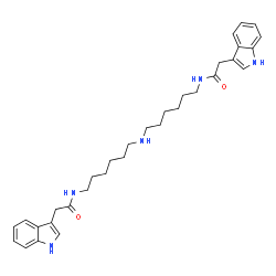 ChemSpider 2D Image | N,N'-(Iminodi-6,1-hexanediyl)bis[2-(1H-indol-3-yl)acetamide] | C32H43N5O2
