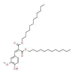 ChemSpider 2D Image | Didodecyl (4-hydroxy-3-methoxybenzylidene)malonate | C35H58O6