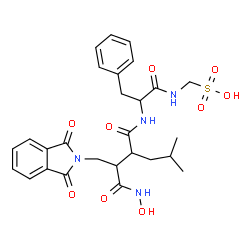 ChemSpider 2D Image | [(N-{2-[3-(1,3-Dioxo-1,3-dihydro-2H-isoindol-2-yl)-1-(hydroxyamino)-1-oxo-2-propanyl]-4-methylpentanoyl}phenylalanyl)amino]methanesulfonic acid | C27H32N4O9S