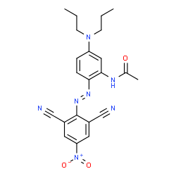 ChemSpider 2D Image | N-[2-[2-(2,6-Dicyano-4-nitrophenyl)diazenyl]-5-(dipropylamino)phenyl]acetamide | C22H23N7O3