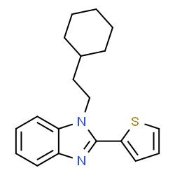 ChemSpider 2D Image | 1-(2-Cyclohexylethyl)-2-(2-thienyl)-1H-benzimidazole | C19H22N2S