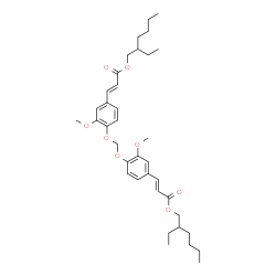 ChemSpider 2D Image | Bis(2-ethylhexyl) (2E,2'E)-3,3'-{methylenebis[oxy(3-methoxy-4,1-phenylene)]}bisacrylate | C37H52O8