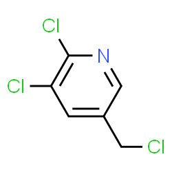 ChemSpider 2D Image | 2,3-Dichloro-5-(chloromethyl)pyridine | C6H4Cl3N