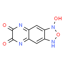 ChemSpider 2D Image | 1-Hydroxy[1,2,5]oxadiazolo[3,4-g]quinoxaline-6,7(1H,3H)-dione | C8H4N4O4