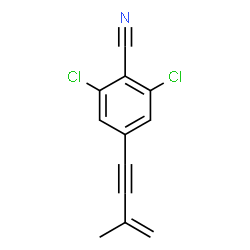 ChemSpider 2D Image | 2,6-Dichloro-4-(3-methyl-3-buten-1-yn-1-yl)benzonitrile | C12H7Cl2N