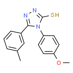 ChemSpider 2D Image | 4-(4-Methoxyphenyl)-5-(3-methylphenyl)-2,4-dihydro-3H-1,2,4-triazole-3-thione | C16H15N3OS