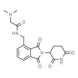 ChemSpider 2D Image | N-{[2-(2,6-Dioxo-3-piperidinyl)-1,3-dioxo-2,3-dihydro-1H-isoindol-4-yl]methyl}-N~2~,N~2~-dimethylglycinamide | C18H20N4O5