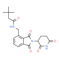 ChemSpider 2D Image | N-{[2-(2,6-Dioxo-3-piperidinyl)-1,3-dioxo-2,3-dihydro-1H-isoindol-4-yl]methyl}-3,3-dimethylbutanamide | C20H23N3O5