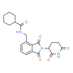 ChemSpider 2D Image | N-{[2-(2,6-Dioxo-3-piperidinyl)-1,3-dioxo-2,3-dihydro-1H-isoindol-4-yl]methyl}cyclohexanecarboxamide | C21H23N3O5