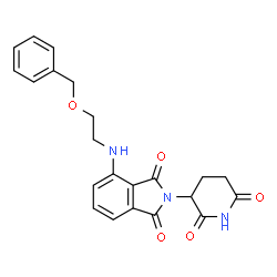 ChemSpider 2D Image | 4-{[2-(Benzyloxy)ethyl]amino}-2-(2,6-dioxo-3-piperidinyl)-1H-isoindole-1,3(2H)-dione | C22H21N3O5