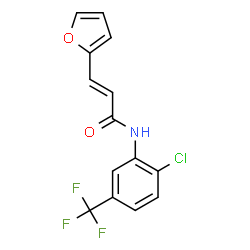 ChemSpider 2D Image | (2E)-N-[2-Chloro-5-(trifluoromethyl)phenyl]-3-(2-furyl)acrylamide | C14H9ClF3NO2