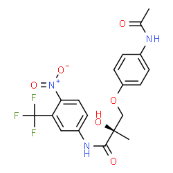ChemSpider 2D Image | (2R)-3-(4-Acetamidophenoxy)-2-hydroxy-2-methyl-N-[4-nitro-3-(trifluoromethyl)phenyl]propanamide | C19H18F3N3O6