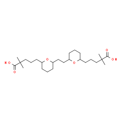 ChemSpider 2D Image | 5,5'-[1,2-Ethanediylbis(tetrahydro-2H-pyran-6,2-diyl)]bis(2,2-dimethylpentanoic acid) | C26H46O6
