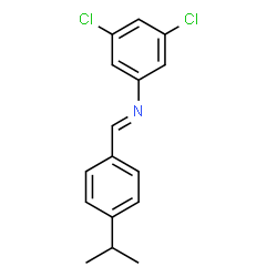 ChemSpider 2D Image | (E)-N-(3,5-Dichlorophenyl)-1-(4-isopropylphenyl)methanimine | C16H15Cl2N