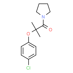 ChemSpider 2D Image | 2-(4-Chlorophenoxy)-2-methyl-1-(1-pyrrolidinyl)-1-propanone | C14H18ClNO2