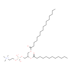 ChemSpider 2D Image | 2-(Dodecanoyloxy)-3-(palmitoyloxy)propyl 2-(trimethylammonio)ethyl phosphate | C36H72NO8P