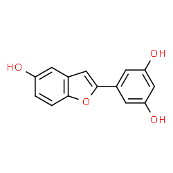 ChemSpider 2D Image | 5-(5-Hydroxy-1-benzofuran-2-yl)-1,3-benzenediol | C14H10O4