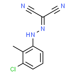 ChemSpider 2D Image | [(3-Chloro-2-methylphenyl)hydrazono]malononitrile | C10H7ClN4