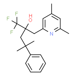 ChemSpider 2D Image | 2-[(4,6-Dimethyl-2-pyridinyl)methyl]-1,1,1-trifluoro-4-methyl-4-phenyl-2-pentanol | C20H24F3NO