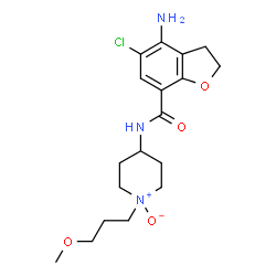 ChemSpider 2D Image | 4-Amino-5-chloro-N-[1-(3-methoxypropyl)-1-oxido-4-piperidinyl]-2,3-dihydro-1-benzofuran-7-carboxamide | C18H26ClN3O4