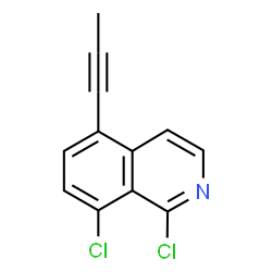ChemSpider 2D Image | 1,8-Dichloro-5-(1-propyn-1-yl)isoquinoline | C12H7Cl2N