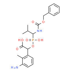 ChemSpider 2D Image | 8-(3-Amino-2-methylphenyl)-6-hydroxy-5-isopropyl-3-oxo-1-phenyl-2,7-dioxa-4-aza-6-phosphanonan-9-oic acid 6-oxide | C21H27N2O7P